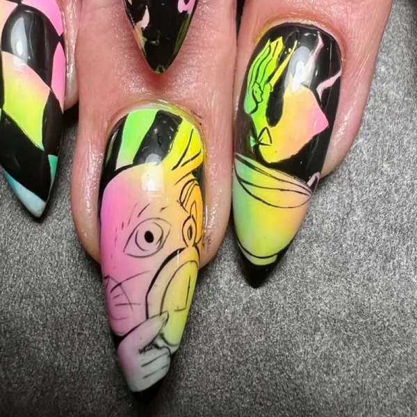 Colour-block nail art