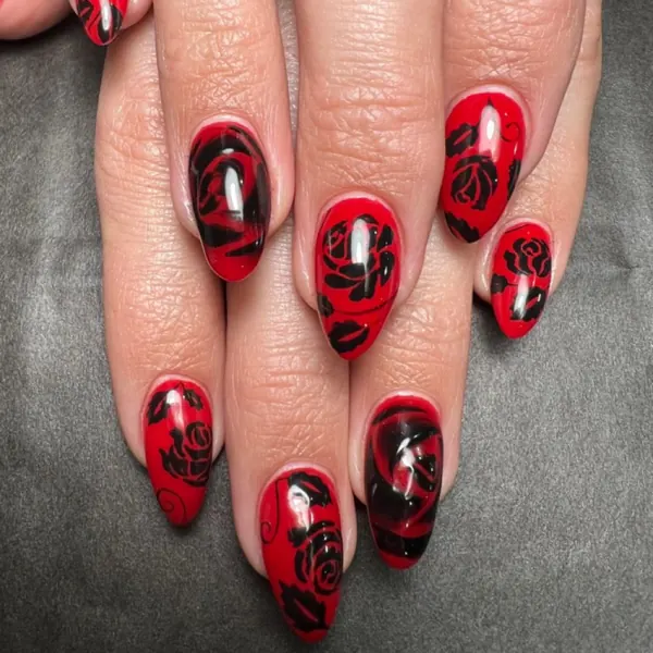 Red cross nail art